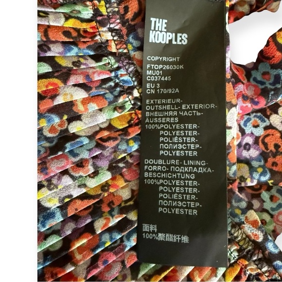 The Kooples Blazing Field Floral Print Tiered Top - NWOT - Picture 3 of 5